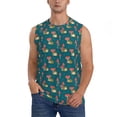 thumbnail image 2 of Lsque Frog and Mushrooms Print Men's Cotton Blend Sleeveless Muscle Shirts (S-3XL)- Moisture Wicking, Odor Protection, UPF 30+,Small, 2 of 8