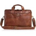 thumbnail image 3 of 18-Inch Buffalo Leather Laptop Messenger Bag – Trolley-Compatible Briefcase for Men and Women with YKK Zippers and Multiple Compartments, 3 of 6