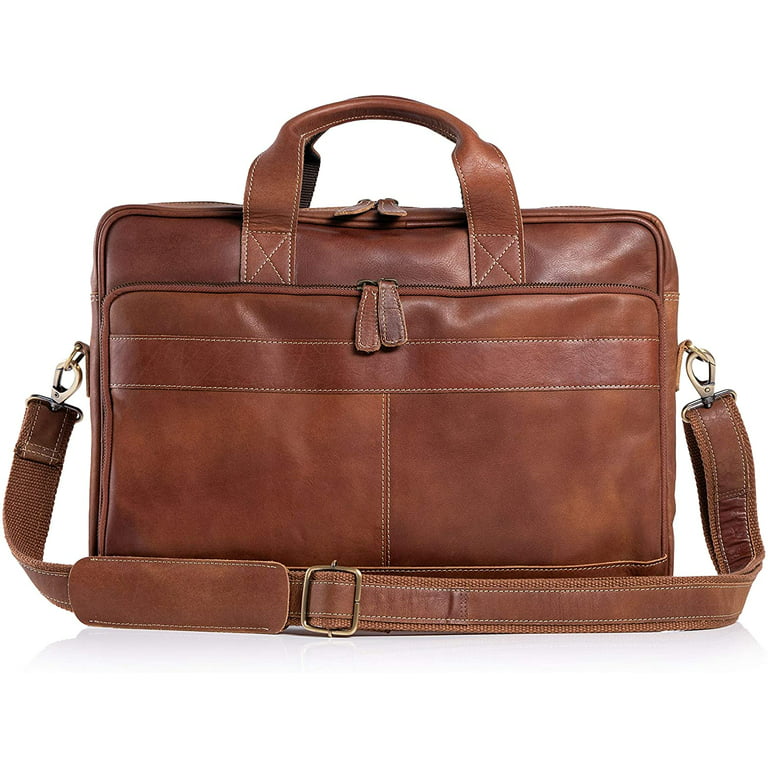 Leather briefcase 18 Inch Laptop Messenger Bags for Men and Women Best  Office School College Briefcase Satchel Bag