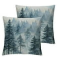 thumbnail image 2 of Acheng Throw Pillow Cover Watercolor Foggy Tree Misty Mountain Wild Outdoor Landscape Nature Decor Lumbar Pillow Case Cushion for Sofa Couch Bed,2 Pcs White, 2 of 6