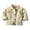 Beige, variant on XXWXYD Girls Ripped Denim Jacket Flap Pocket Button Front Long Sleeve Collared Distressed Jean Jackets Casual Loose Outerwear Boys Back-to-School Denim Outerwear