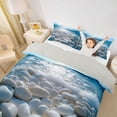 thumbnail image 3 of jejeloiu Calm Pebble Beach Bedding For Girls,Blue Stone Ocean Print Duvet Cover Full,Light Blue,Light Gray Reversible,3 Pieces,1 Duvet Cover and 2 Pillowcases, 3 of 6