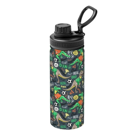 

Ocsxa Dinosaur Plays Soccer Print 18oz Stainless Steel Water Bottle Unisex Water Bottle Insulated Sports Water Cup Flask for Cold Water Drinks/Sports/Travel/Car/School