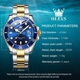 thumbnail image 4 of OLEVS Watches for Men Classic with Date Business Dress Luxury Big Face Green/Black/Blue Waterproof Luminous Mens Wrist Watch Analog Two Tone Stainless Steel Men Watch, 4 of 11