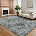 thumbnail image 4 of Washable Living Room Rug, Large Vintage Printed Accent Carpet with Non-Slip Backing, Medallion Low Pile Indoor Mat, Oriental Distressed Floor Cover for Bedroom, Office, 4 of 12
