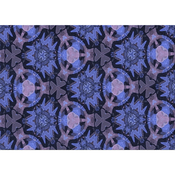 Ahgly Company Indoor Rectangle Patterned Midnight Blue Area Rugs, 2' x 4'