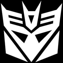 2x WHITE Transformers Decepticon Vinyl Decal Sticker Car Hood Window Laptop ipad