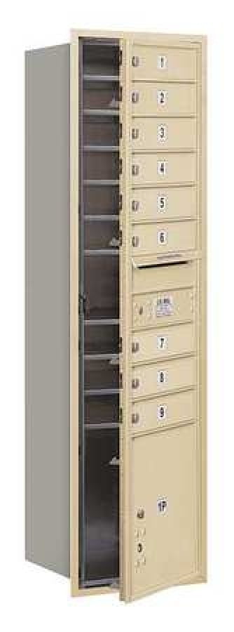 4C Horizontal Mailbox - Maximum Height Unit - Single Column - 9 MB1 Doors / 1 PL - Sandstone - Front Loading - Private Access