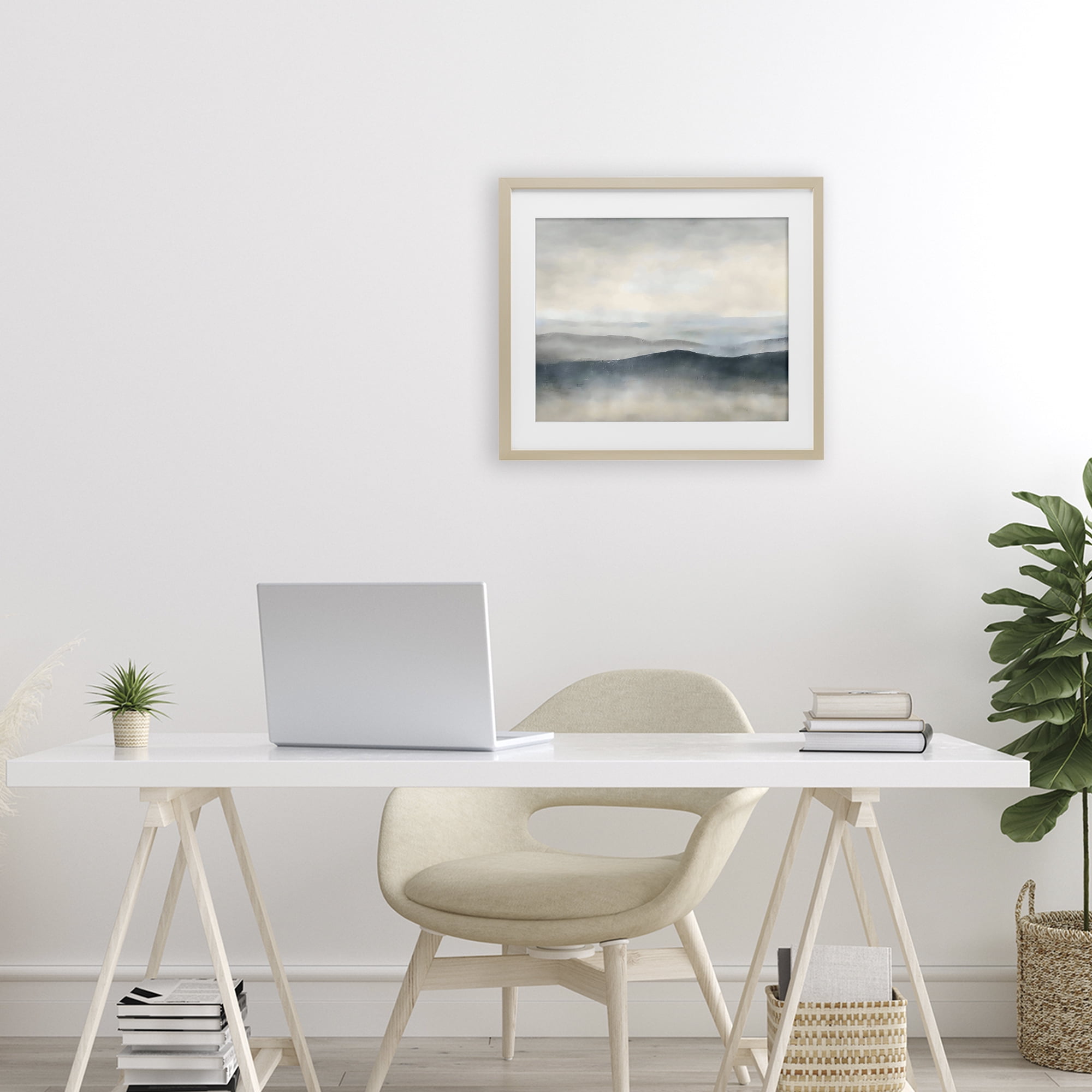 Stupell Industries Muted Horizon Serenity Birch Framed Print Under Glass, design by Riley B