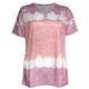thumbnail image 3 of Camiseta de mujer con cuello redondo, manga corta, blusa informal estampada, rosa, XXL Vogacara AP002430-17, 3 of 7