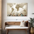 thumbnail image 3 of Elephant Stock Minimalist Travel To Places World Map Wall Art - Horizontal Canvas Wall Art - Living Room Wall Decor - Hobbies And Lifestyle Canvas - Brown And Gray Decor - 48" x 32", 3 of 8