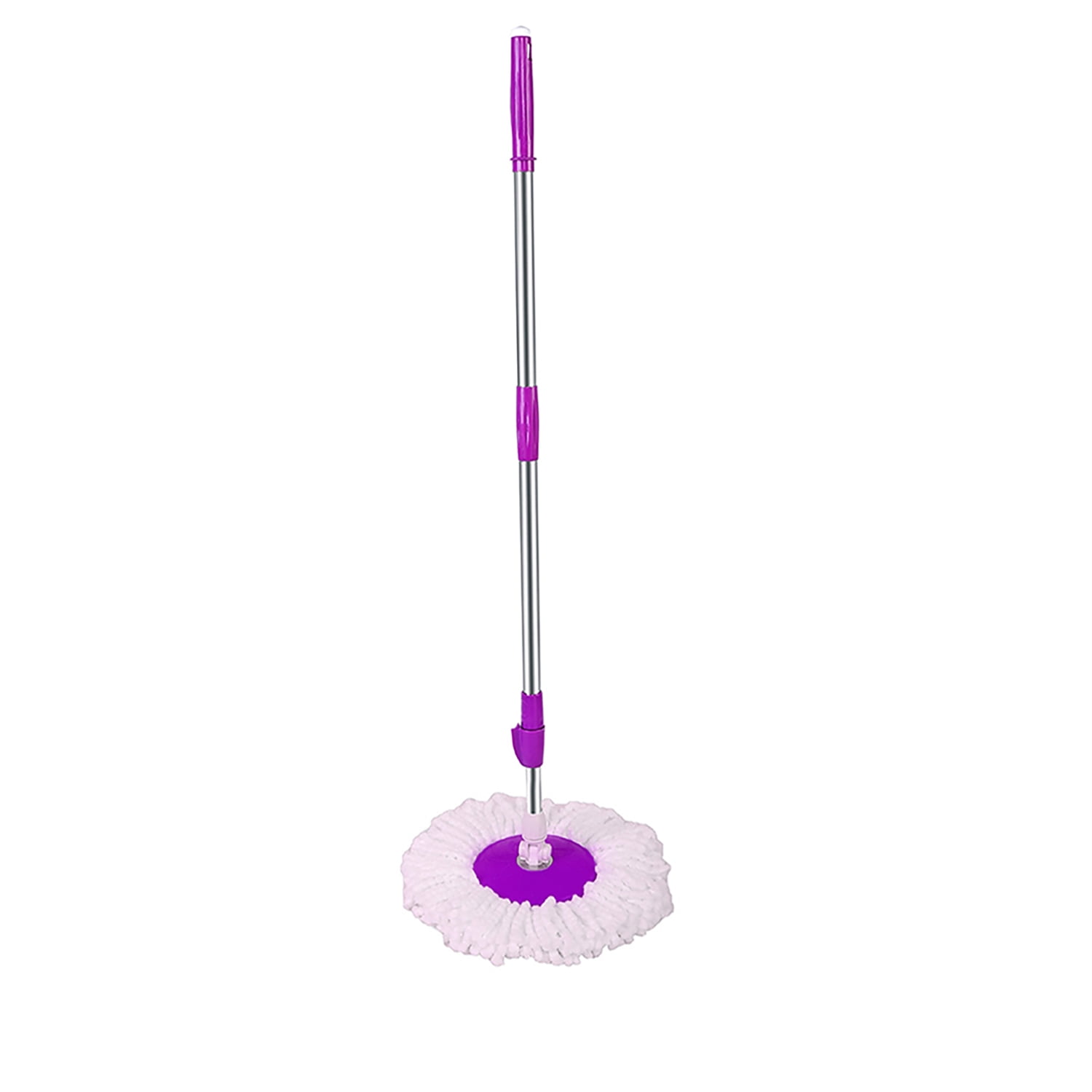Kepooman 360-Degree Rotary Head Ultra Slim Microfiber Mop, Spin Mop and Bucket System with Stackable Bucket and 2 Machine Washable Microfiber Mop Heads, Purple