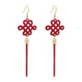 thumbnail image 2 of Pendientes de Año Nuevo Chino Fernando para Mujer Metal para Citas Boda Festival de invierno, 2 of 8