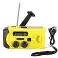 thumbnail image 3 of Radio AM/FM/WB con energía solar, manivela, linterna LED multifuncional, alarma SOS, color amarillo, 3 of 8