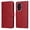Red, variant on Wallet Phone Case for Honor 200 with Card Holder and Stand Function Black