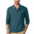 thumbnail image 2 of Kakii Men's Polo Shirts Long Sleeve Fleece Lined Button Down Knit Tees Casual Collared Golf Shirt for Men, 2 of 8
