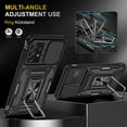 thumbnail image 4 of Rugged Case for Samsung Galaxy A32 5G, Sliding Lens Camera Cover Protection Ring Stand Compatible with Magnetic Car Mount Military Grade Shockproof Hybrid Case for Samsung Galaxy A32 5G, Black, 4 of 7