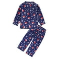 thumbnail image 2 of 1-8Y Toddler Boys Girls Satin Silk Long Sleeve Christmas Pajamas Set Kids Button Down 2PCS Pjs Sleepwear, 2 of 8