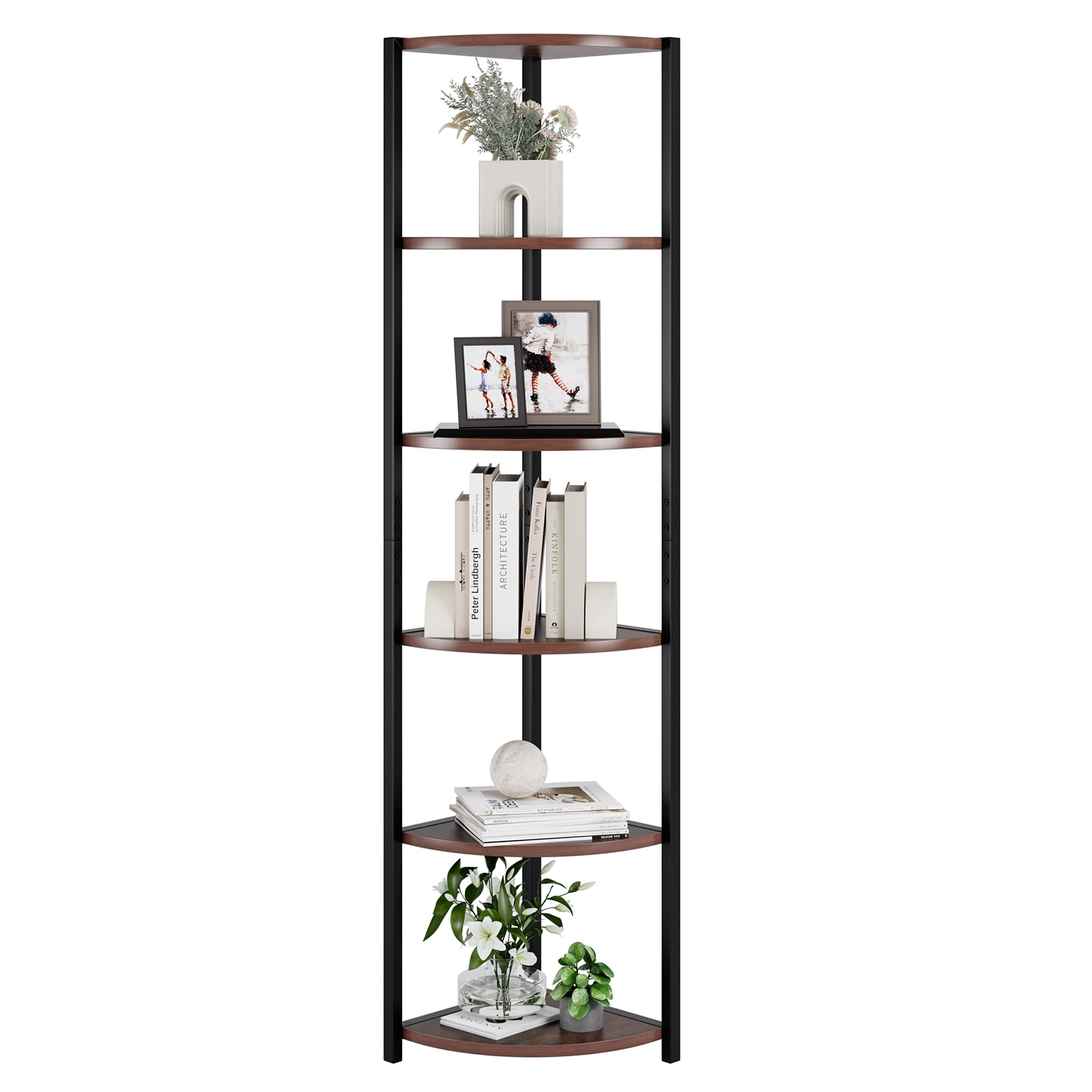 Homfa Corner Shelf, 6 Shelves Corner Bookshelf, Tall Corner Storage