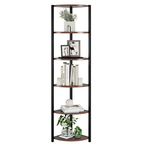 Homfa Corner Shelf, 6 Shelves Corner Bookshelf, Tall Corner Storage