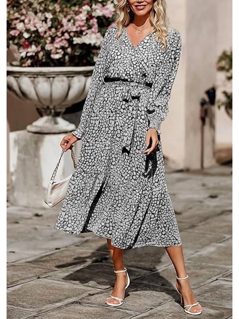 boho dresses walmart Bohemian Long Sleeve Dress