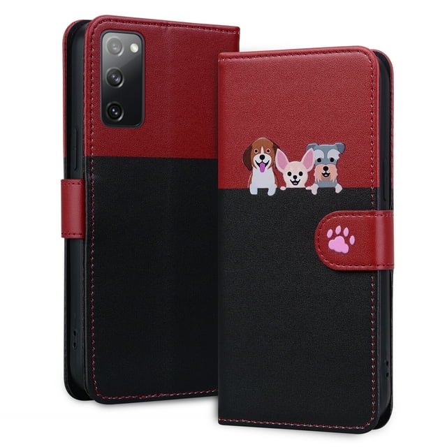 Compatible with Samsung Galaxy S20 FE 4G/ 5G Cute Animals Pattern Wallet Case with Card Slots Flip Cover
