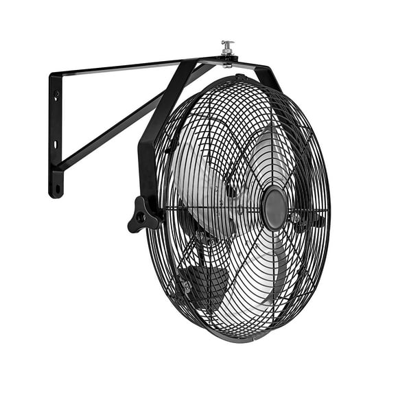 KFFKFF 14 Inch Industrial Wall Mount Fan, High Velocity 2473 CFM Outdoor Fan with 3 Speeds, Waterproof IP44 Garage Wall Fan with Aluminum Blades for Workshop