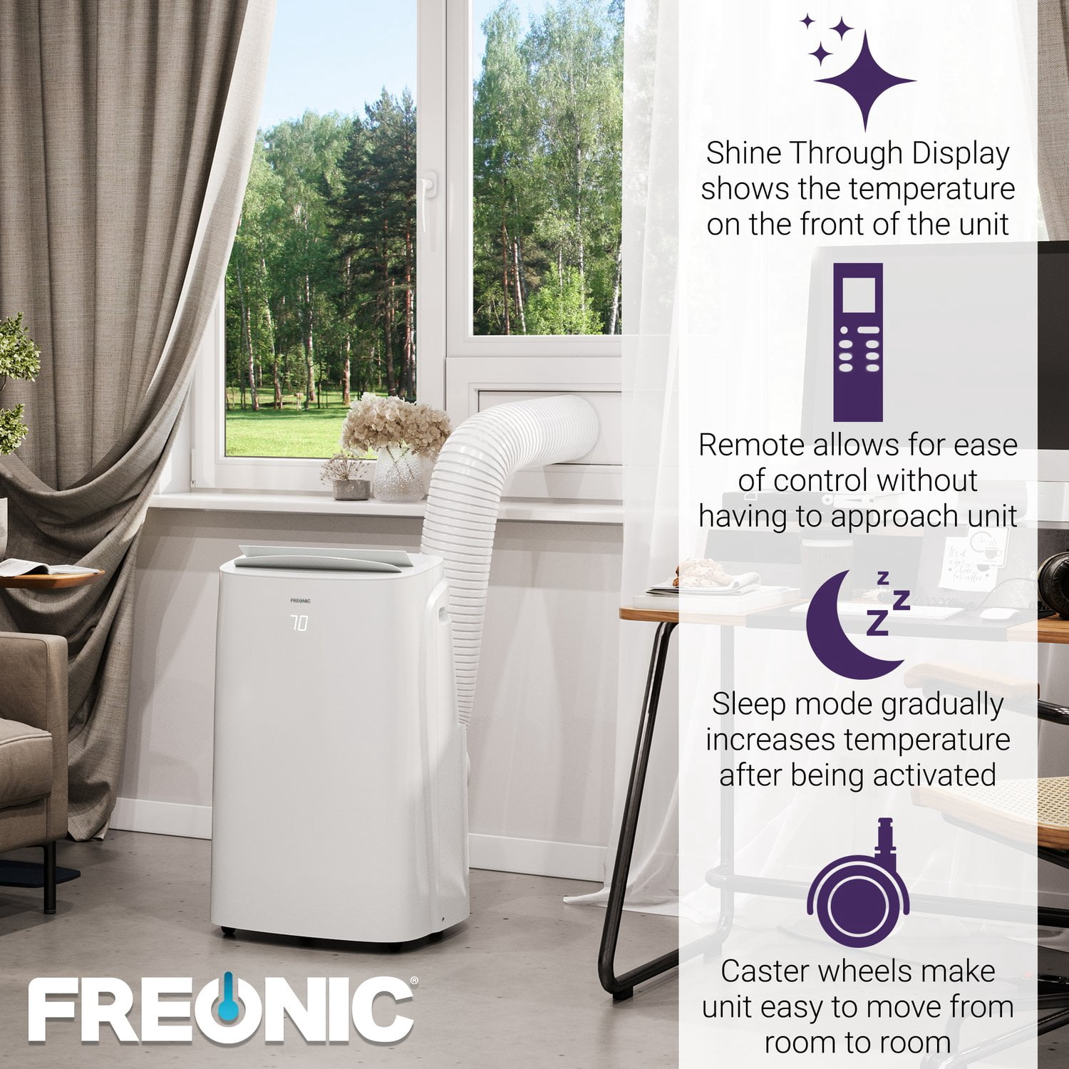 Freonic 9,000 BTU (6,350 BTU DOE) Portable Air Conditioner, FHCP062AKR