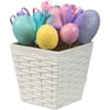 Eggs in a Basket with Ribbon White Tabletop Décor