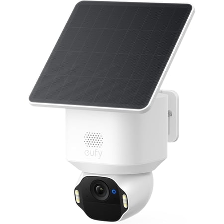 eufy SoloCam E42, 4K Security Camera Wireless Outdoor, Solar Powered, AI Motion Tracking, Strobe Light, Pan & Tilt, Facial Recognition, Up to 16 TB, Smart Home Compatible