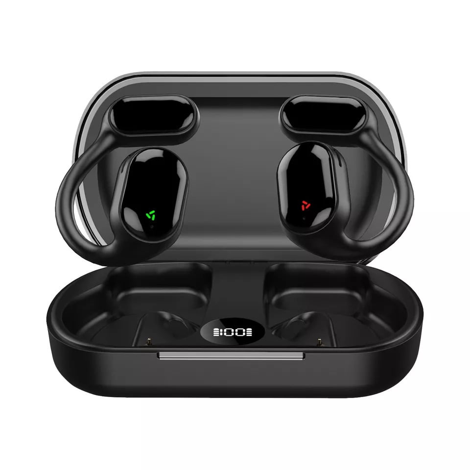 FungLam True Wireless Bone Conduction Headphones, Bluetooth 5.3 Wireless Headset Earbuds,Noise Cancelling,Waterproof,Sports Ear Buds for Small Ears , Running Fitness,Workouts