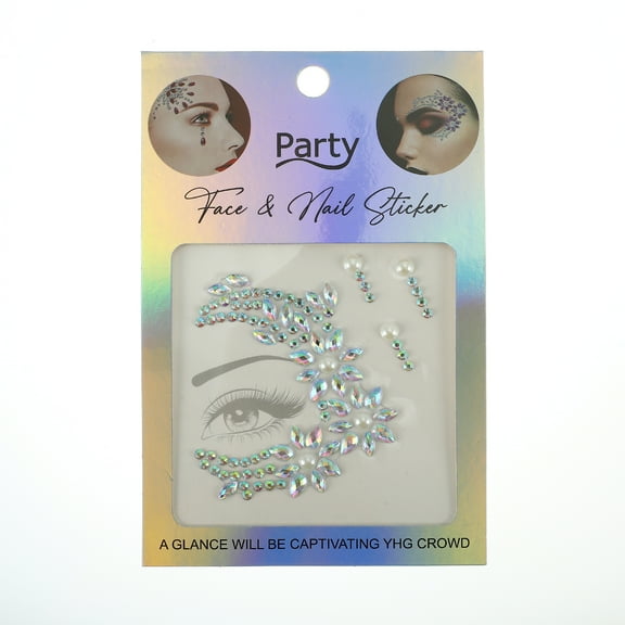 Unique Bargains 1 Pc Eye-catching Face Stickers for Concert Assorted Color