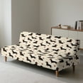 thumbnail image 6 of SCRAWLGOD Dachshund Paw Bone Print Beige Futon Covers Armless Futon Bed Cover Stretch Stay in Place Couch Furniture Protector Machine Washable Dustproof Sofa Bed Slipcover, 6 of 7