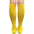 thumbnail image 2 of COUVER Womens Plain Striped Cotton Knee High Socks Bright Yellow Medium 3 Pairs, 2 of 6