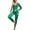 Green, variant on Women Pajamas Jumpsuit, Buttons V Neck Long Sleeve Christmas Cartoon Printed One-Piece Sleepwear