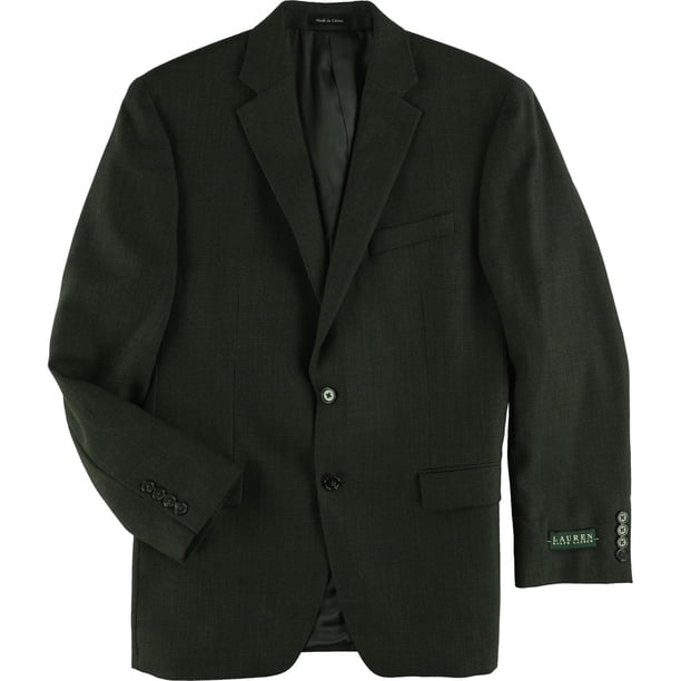 Ralph Lauren - Chaqueta con dos botones para hombre, minicuadrícula, marrón, 42 de largo