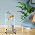thumbnail image 6 of 3-Tier Acrylic Printer Stand Multifunctional Rolling Printer Cart Storage Shelf Free Standing 15.7*11.8*29.5 in, 6 of 23