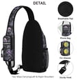 thumbnail image 3 of Sling Backpack,Skull Flower Halloween Pattern Crossbody Bag with Water Bottle Holder,Waterproof Sling Bag for Men/Women with Chest Phone Holder for Hiking,Travel, 3 of 6
