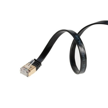 Cat7 Ethernet Cable 75FT Black, Intelart Network cord Cat-7 Flat RJ45 ...
