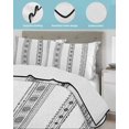 thumbnail image 4 of Quilts Twin XL Size, Black Geometric Soft Comforter Bedding Set for Bed, Boho Lines White Modern Abstract Art Lightweight Quilted Bedspread with Pillow Cover(2 Pieces) for All Season, 68x98 Inch, 4 of 6
