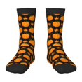 thumbnail image 1 of Kdxio Orange Pumpkin And Autumn Maple Print Children's Socks for Daily Wear and Sports Use Colorblock Mid-Calf Design Breathable Material, 1 of 5