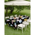 thumbnail image 3 of Easter Outdoor Tablecloth - 60x120 Inch Rectangle Dining Table Cover, Spring Watercolor Bunny Eggs Flowers Black Waterproof Outdoor Table Cloth with Umbrella Hole & Zipper for Picnic/Patio/Party, 3 of 7