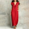 thumbnail image 5 of QGJZVUNL Flutter Sleeve Maxi Dresses for Women Summer Outfits Casual Ruffle V Neck Sleeveless Sundress Size 2Xl, 5 of 6