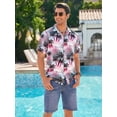thumbnail image 2 of sogami Regular Fit Short Sleeve Shirts Tropical Hawaiian Tops for Men Leaf Pattern, 2 of 7