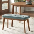thumbnail image 3 of Simple Living  4-Piece Nettie Solid Wood Dining Set Walnut/Teal, 3 of 5