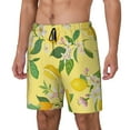 thumbnail image 2 of Balery Lemon Mens Swim Trunks Swim Shorts for Men Quick Dry Inseam Beach Shorts with Compression Liner Pocket-Small, 2 of 9