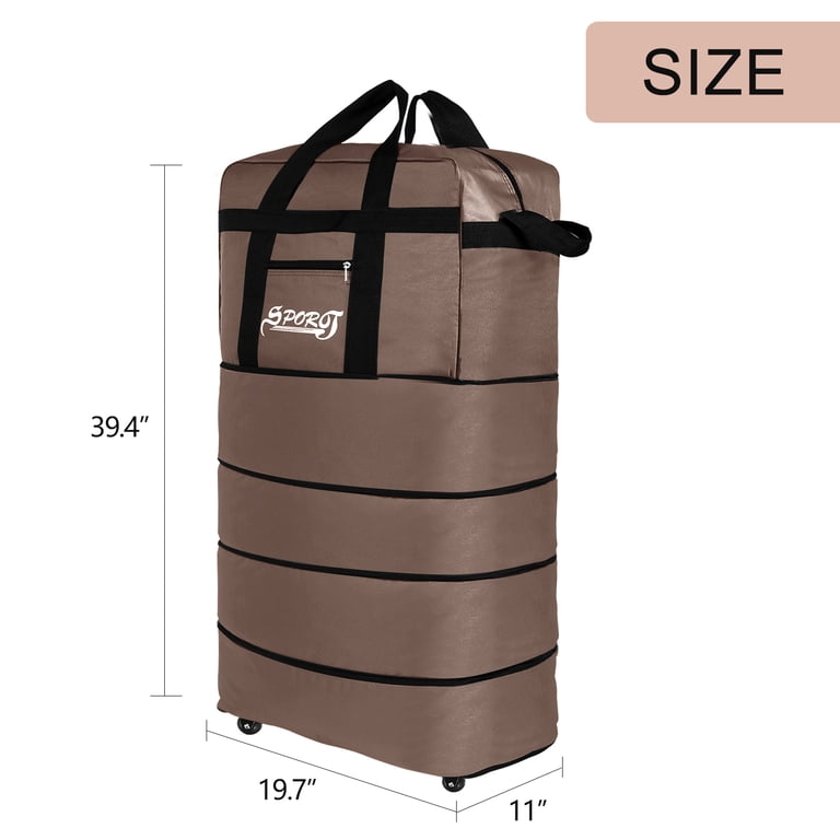 MILADA 98L Expandable Moving Box On Wheels With Shoulder Strap - Heavy Duty Storage Bag For Travel & Moving