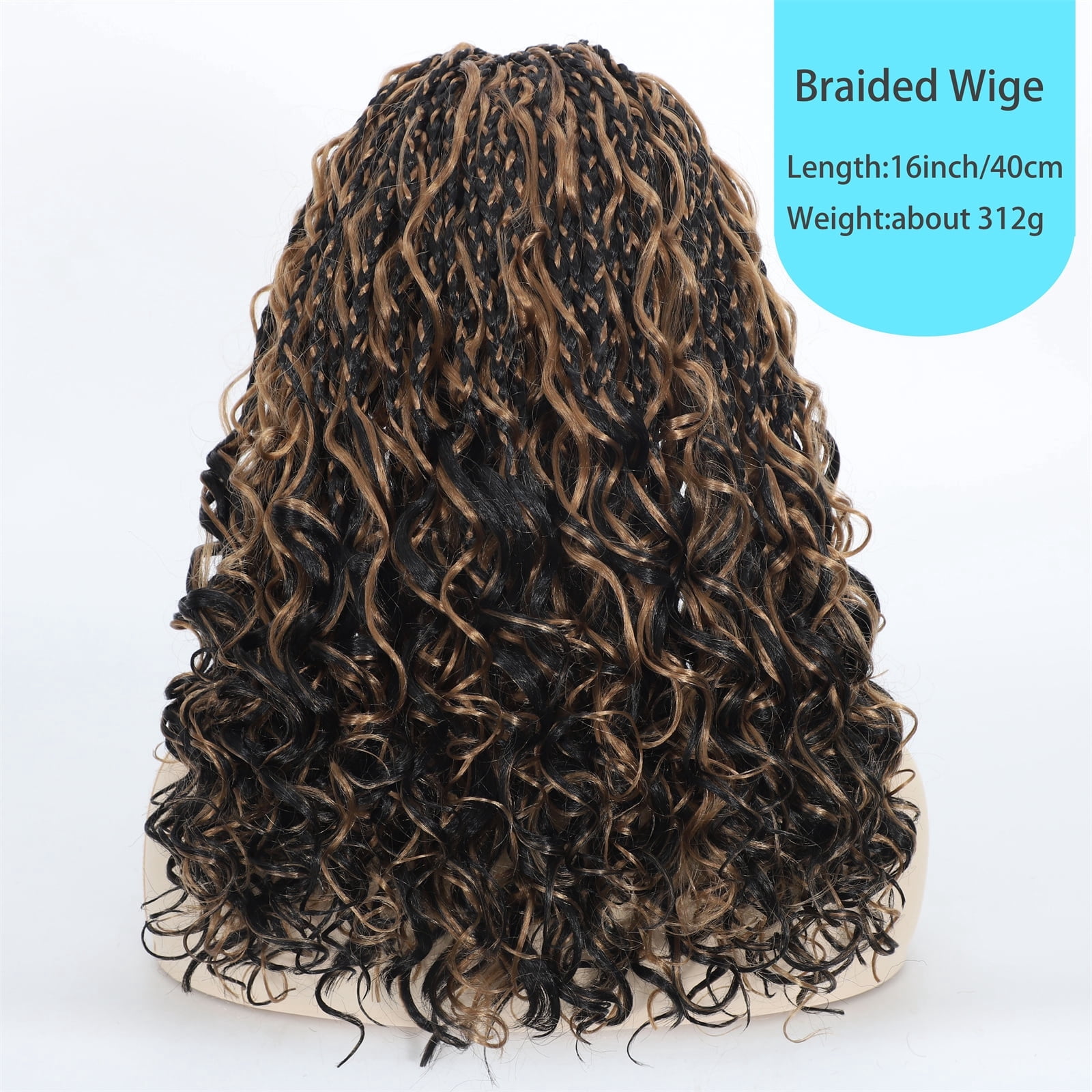 Short Boho Braided Wigs Suitable For Women With Curly Ends - Full Lace Blended Braid Wig with Bohemian Curly Ends Goddess Boho Box Braids Wig Suitable for everyday wear