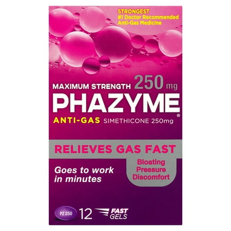 Phazyme Maximum Strength Softgel, 250mg, 12 Ct