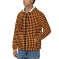 thumbnail image 3 of Naloa Black And Orange Houndstooth Men’s Hoodies, Zip up Hoodie, Sweatshirts,Hoodies for Men Sizes S-3XL-Medium, 3 of 5